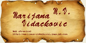 Marijana Vidačković vizit kartica